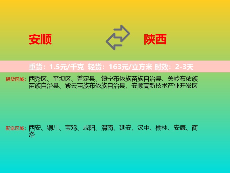 安顺到陕西长途搬家