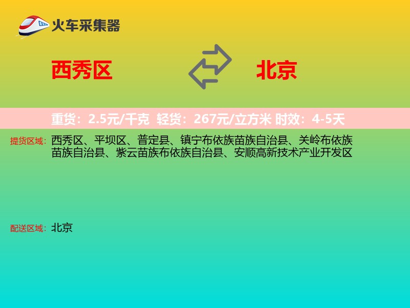 西秀区到北京长途搬家