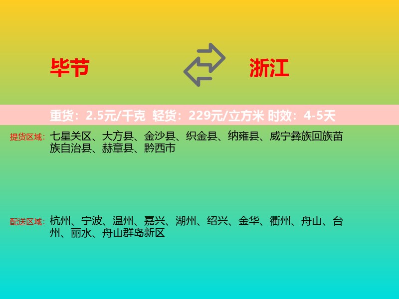 毕节到浙江长途搬家