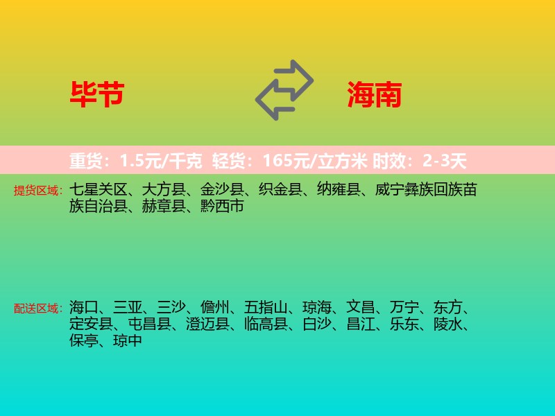 毕节到海南长途搬家