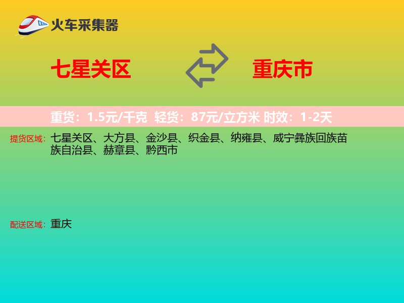 七星关区到重庆市物流专线