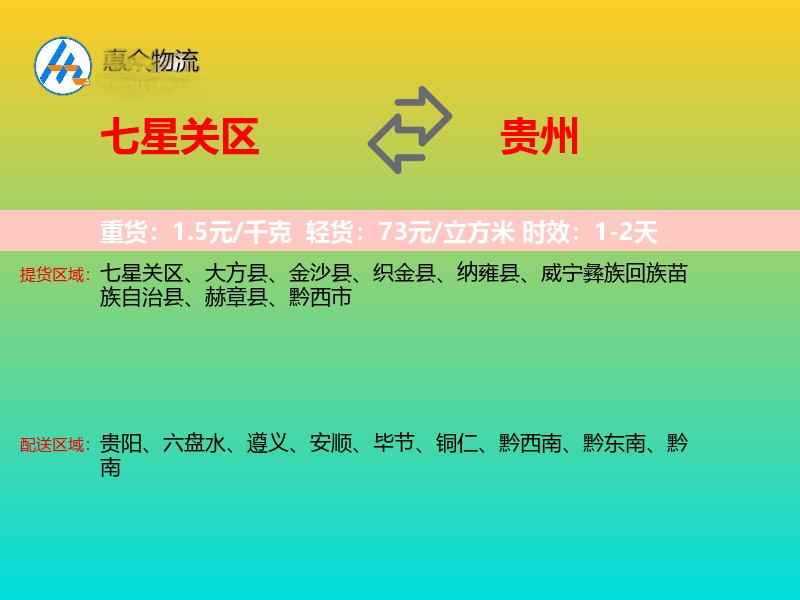 七星关区到贵州物流专线
