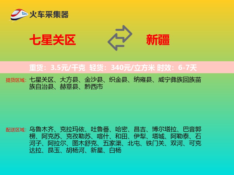 七星关区到新疆物流专线