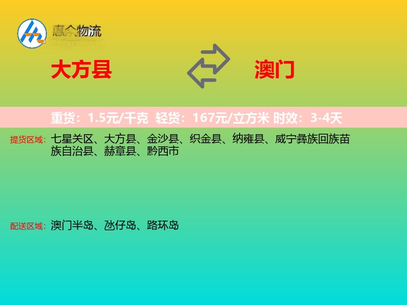 大方县到澳门长途搬家