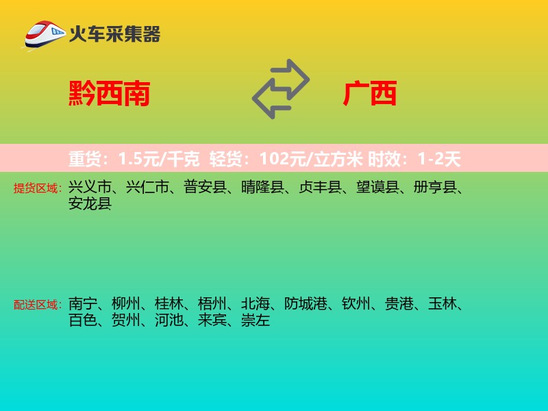 黔西南到广西轿车托运