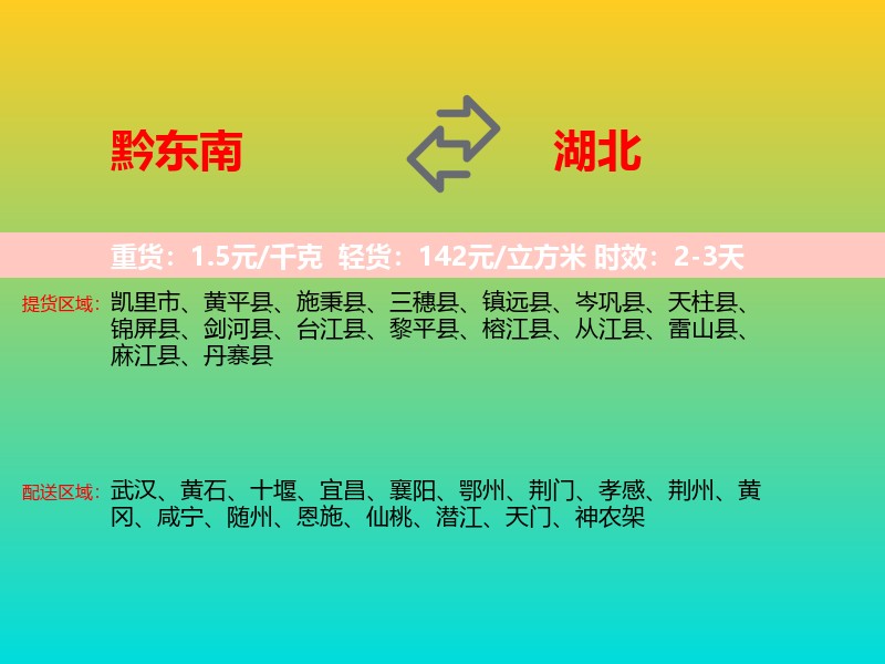 黔东南到湖北长途搬家