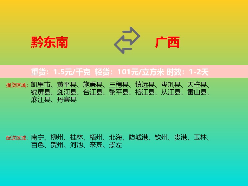 黔东南到广西长途搬家