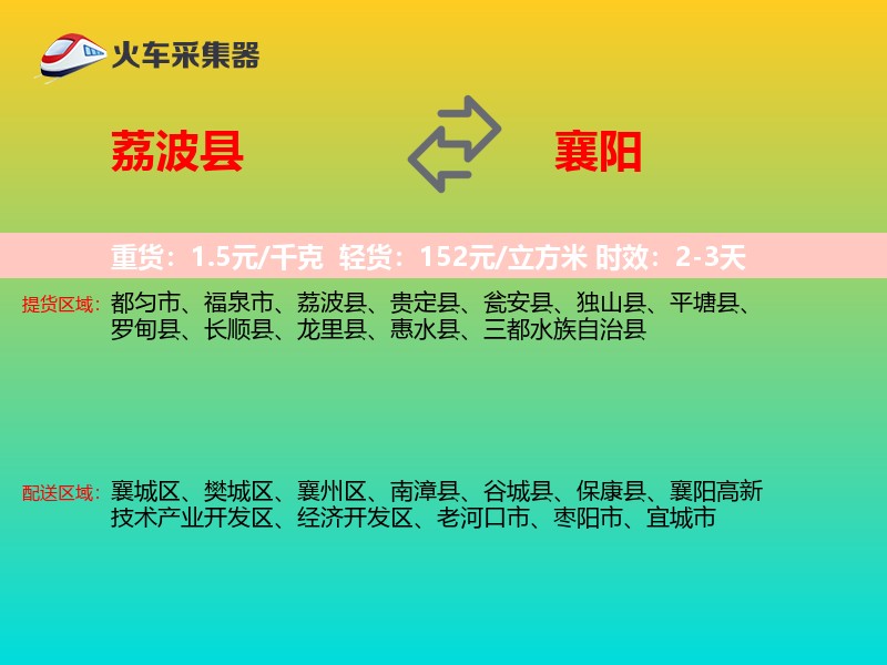 荔波县到襄阳物流专线