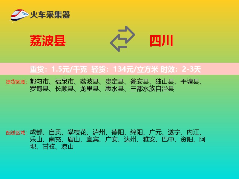 荔波县到四川物流专线