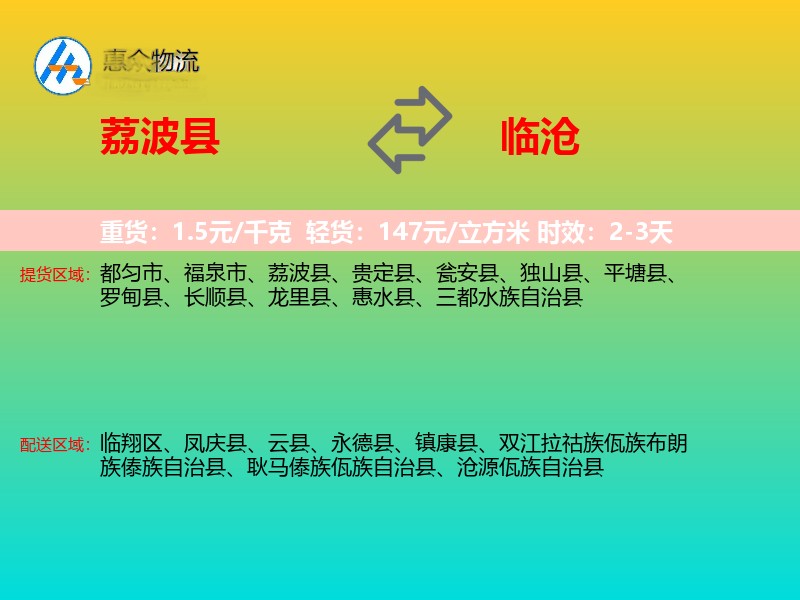 荔波县到临沧物流专线