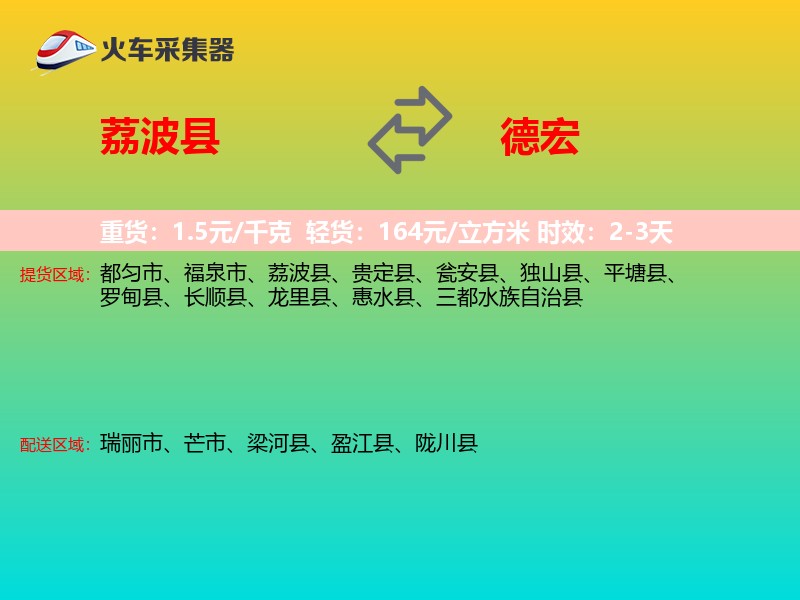 荔波县到德宏物流专线