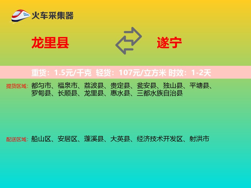 龙里县到遂宁物流专线