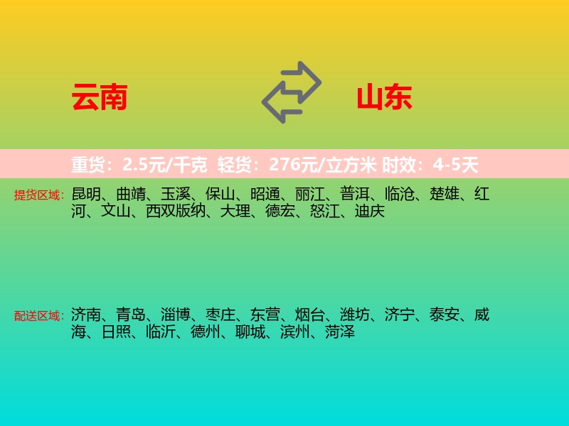 云南到山东长途搬家