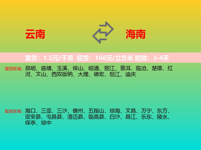 云南到海南长途搬家