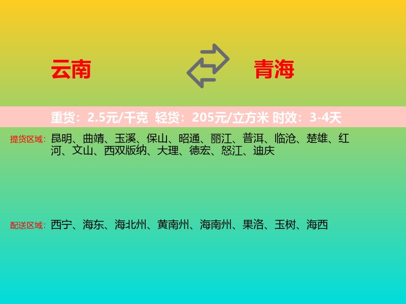 云南到青海长途搬家