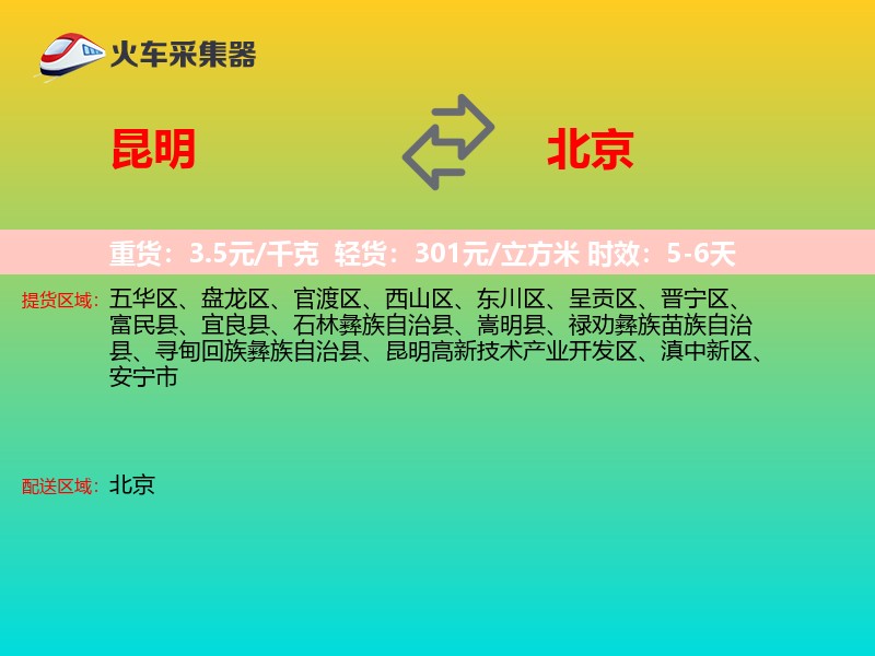 昆明到北京轿车托运