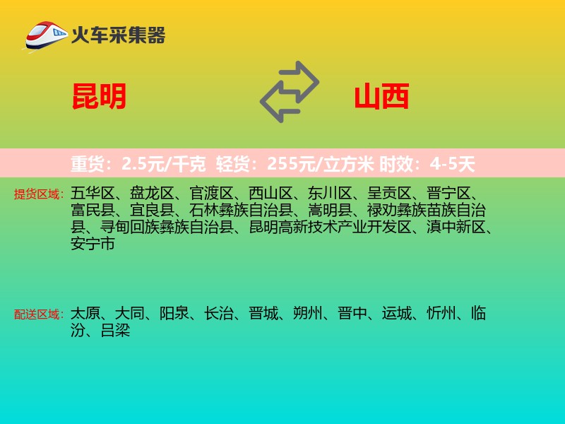 昆明到山西长途搬家
