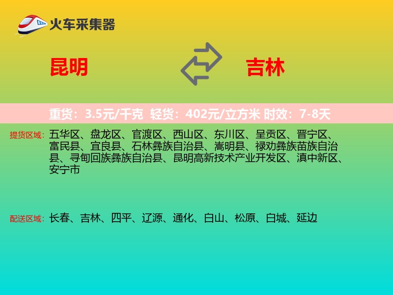 昆明到吉林轿车托运