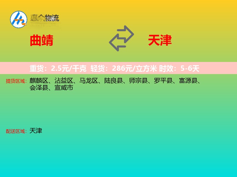 曲靖到天津长途搬家