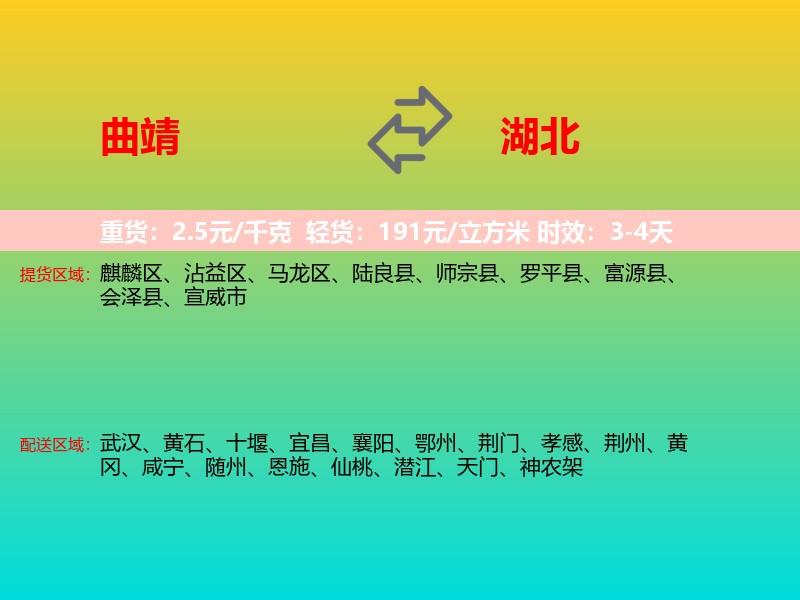 曲靖到湖北长途搬家