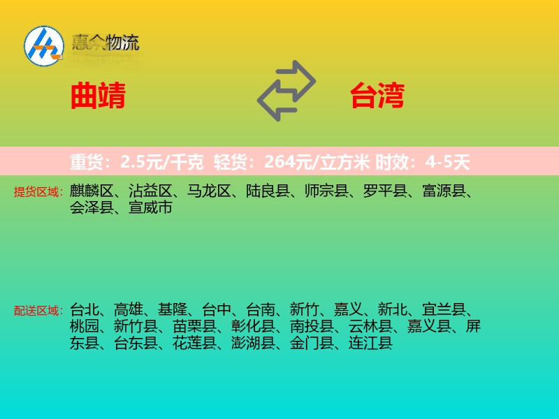 曲靖到台湾长途搬家