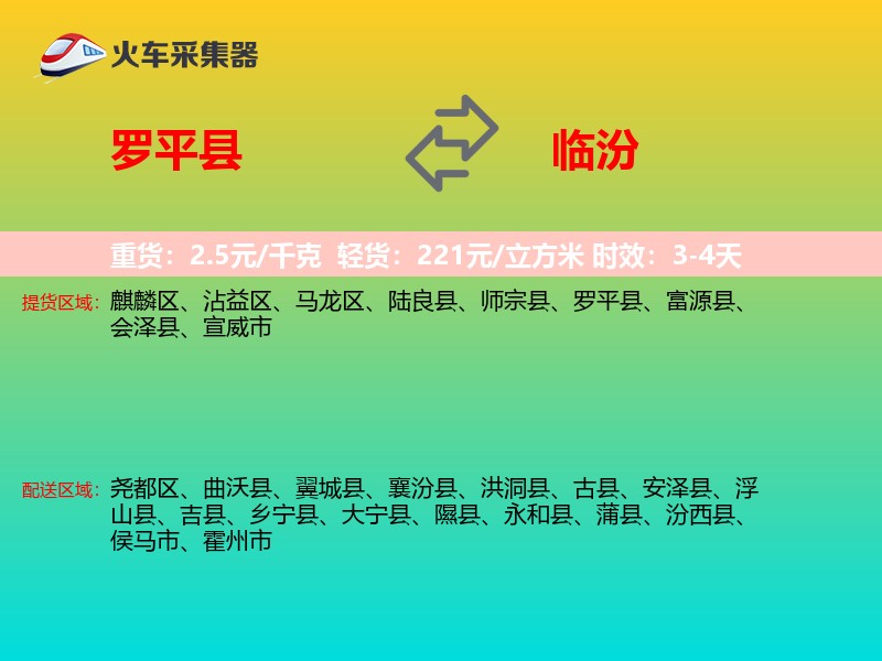 罗平县到临汾物流专线