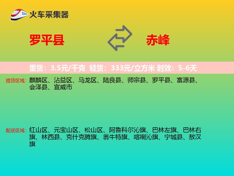 罗平县到赤峰物流专线