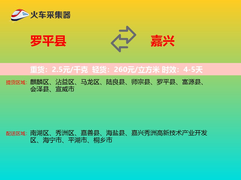 罗平县到嘉兴物流专线