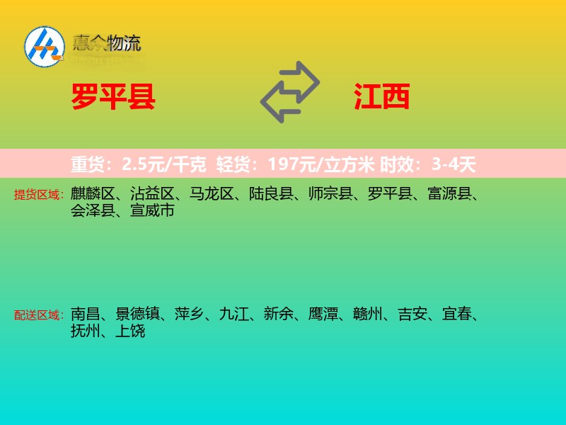 罗平县到江西长途搬家