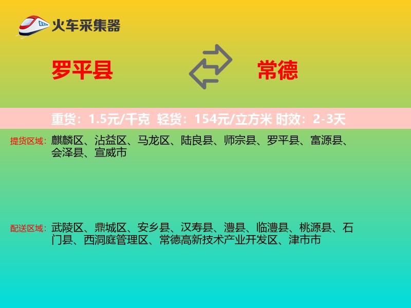 罗平县到常德物流专线