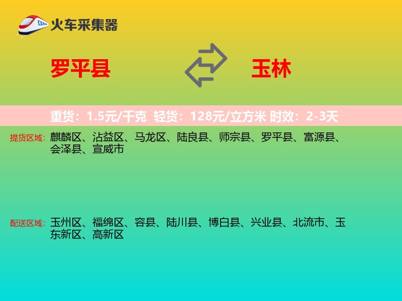 罗平县到玉林物流专线