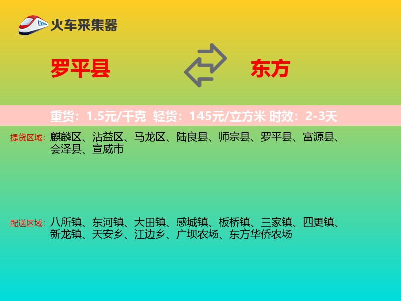 罗平县到东方物流专线