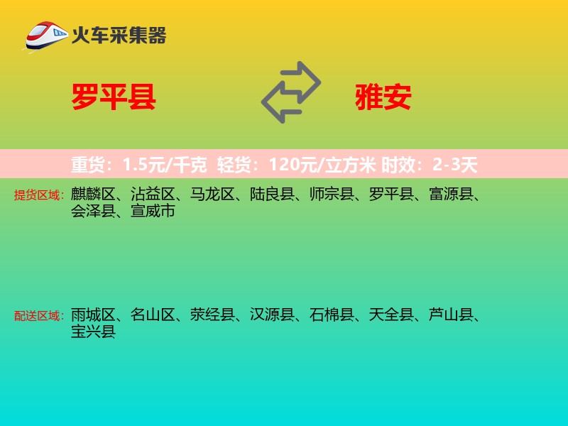 罗平县到雅安物流专线