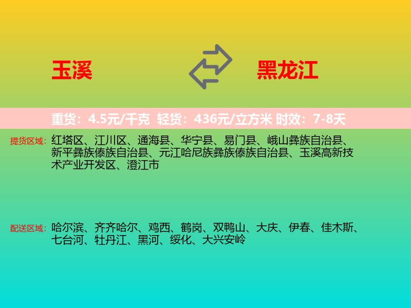 玉溪到黑龙江长途搬家