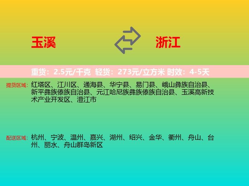 玉溪到浙江长途搬家