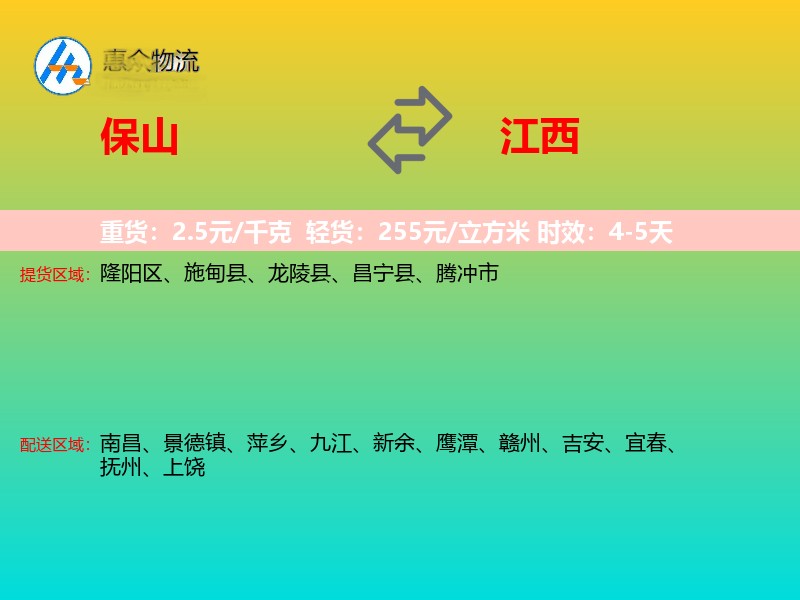 保山到江西轿车托运