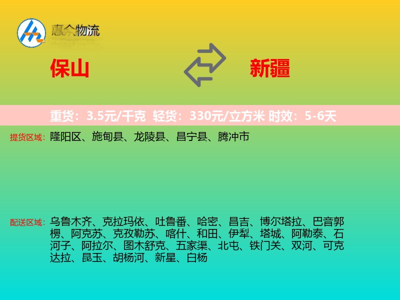 保山到新疆轿车托运