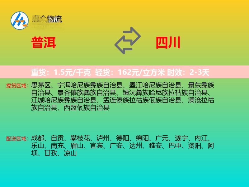 普洱到四川长途搬家