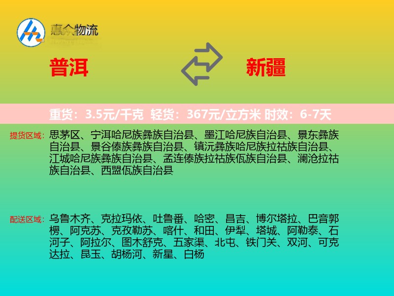 普洱到新疆长途搬家