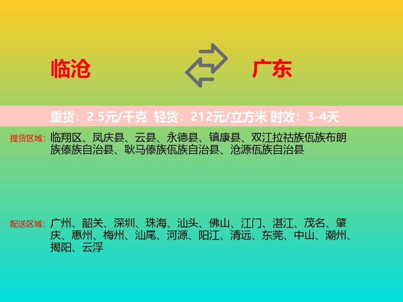 临沧到广东长途搬家