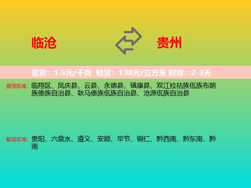 临沧到贵州长途搬家