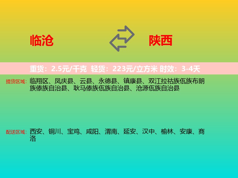 临沧到陕西长途搬家