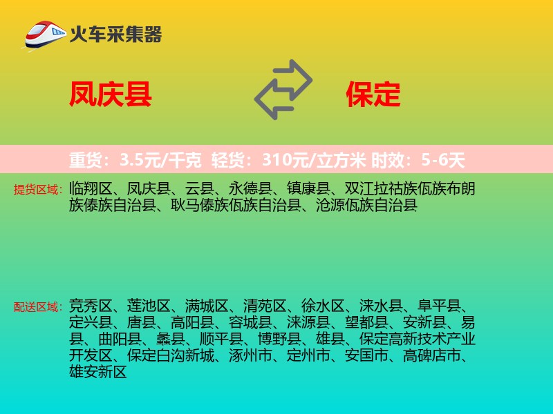 凤庆县到保定物流专线