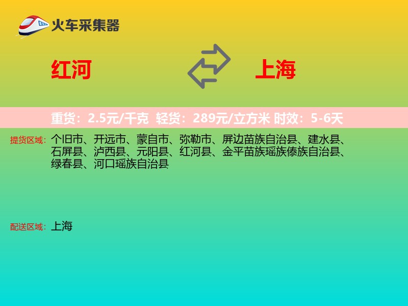 红河到上海长途搬家