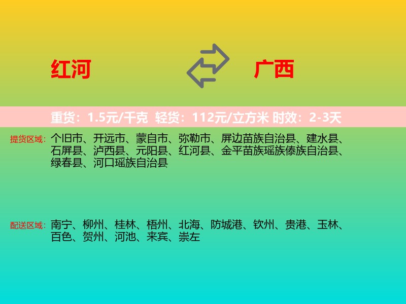 红河到广西长途搬家