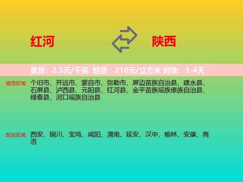 红河到陕西长途搬家