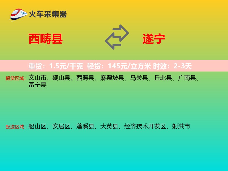 西畴县到遂宁物流专线