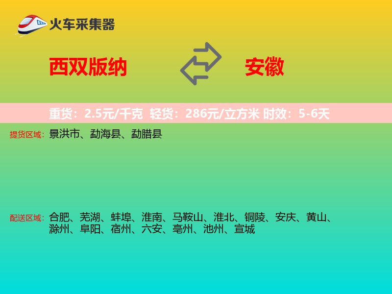 西双版纳到安徽轿车托运