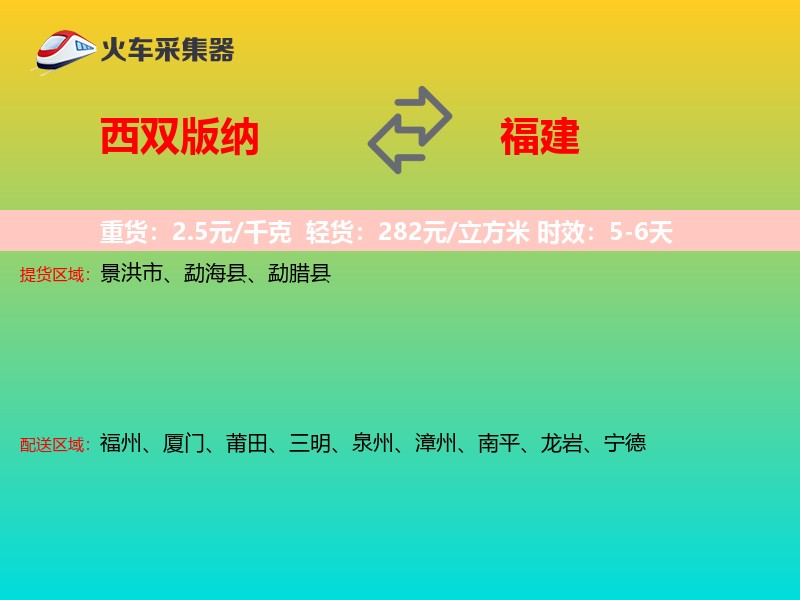 西双版纳到福建轿车托运