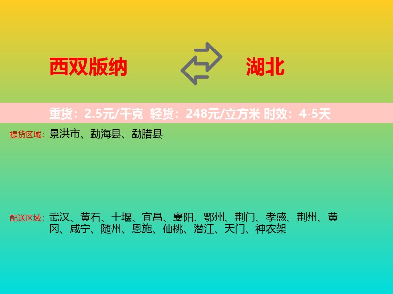 西双版纳到湖北长途搬家